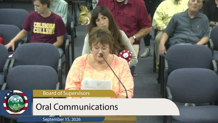 Thumbnail image for Tuolumne County Board of Supervisors - September 15, 2026