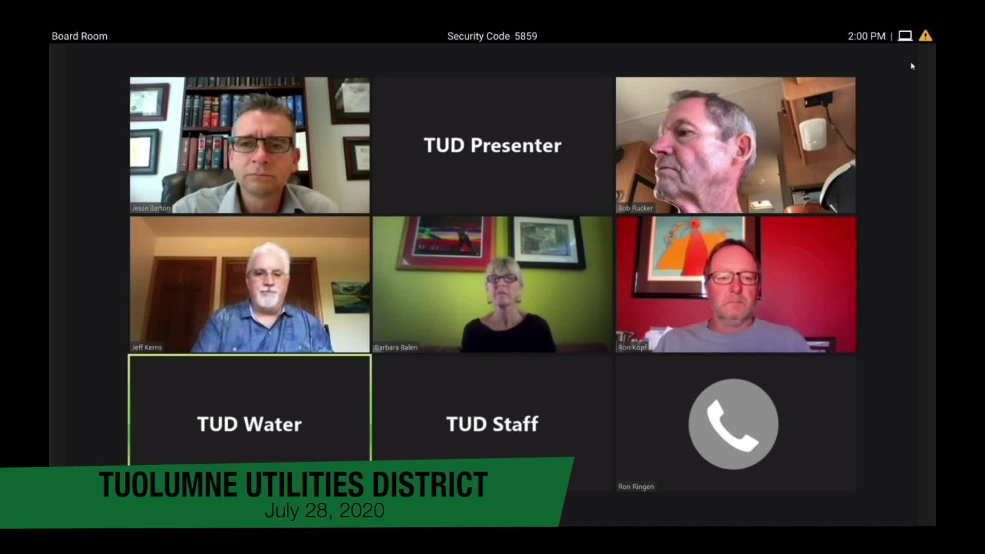 Tuolumne Utilities District - July 28, 2020