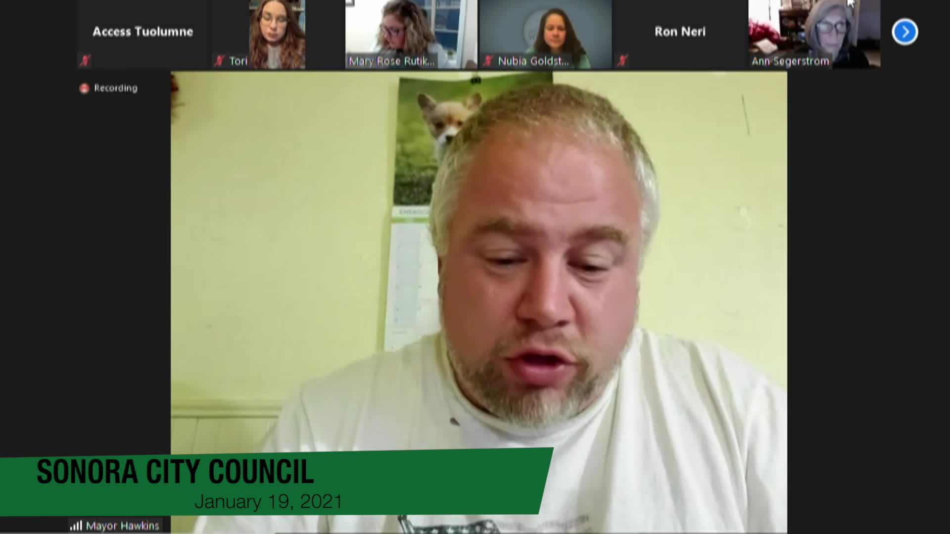 Sonora City Council - January 19, 2021