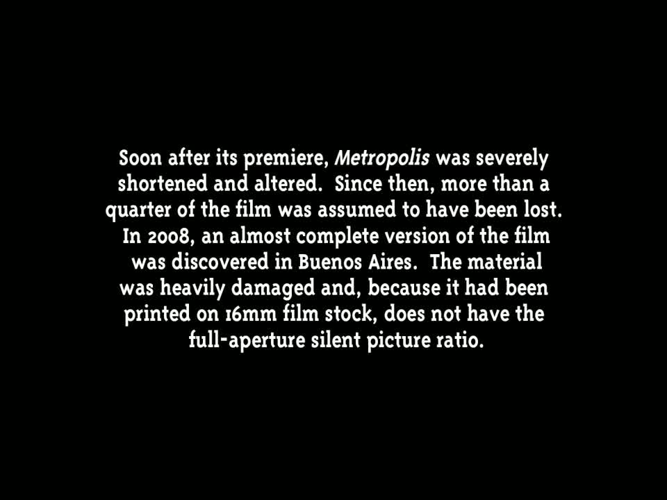 Silent Night: Metropolis (1927 - Restored)